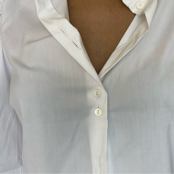 Zara brand new white wrinkle free shirt with puff sleeve, cuffs. - Picture 9 of 9